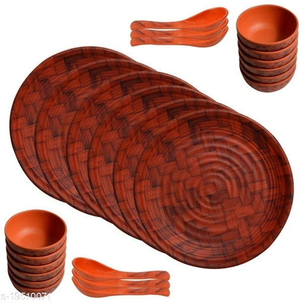Dinnerware Sets
Pack of 24 Pieces Dinner Sets Buffet Set Melamine Square 
