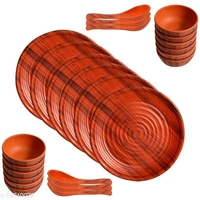 Dinnerware Sets
Pack of 24 Pieces Dinner Sets Buffet Set Melamine Square 
