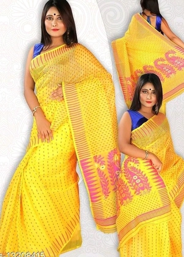 Hazjar Buti Soft Cotton Silk Jamdani Saree