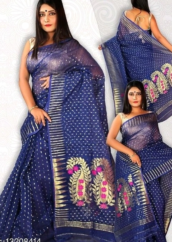 Hazjar Buti Soft Cotton Silk Jamdani Saree