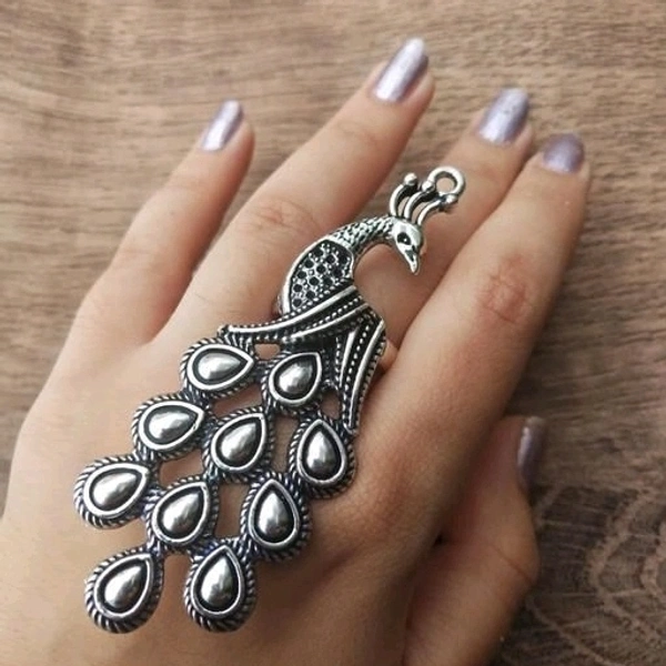 Contemporary Oxidized Metal Womens Finger Rings 
