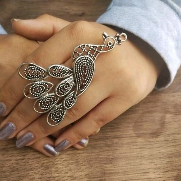 Contemporary Oxidized Metal Womens Finger Rings 