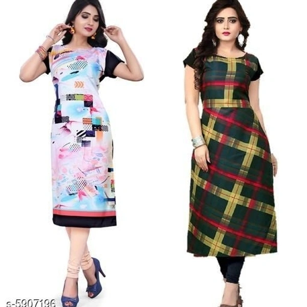 Women's Crepe Printed Kurti Combo of 2  