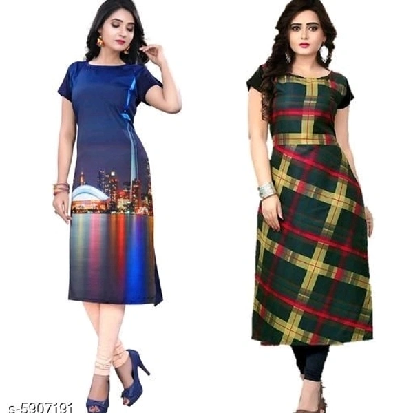 Women's Crepe Printed Kurti Combo of 2  