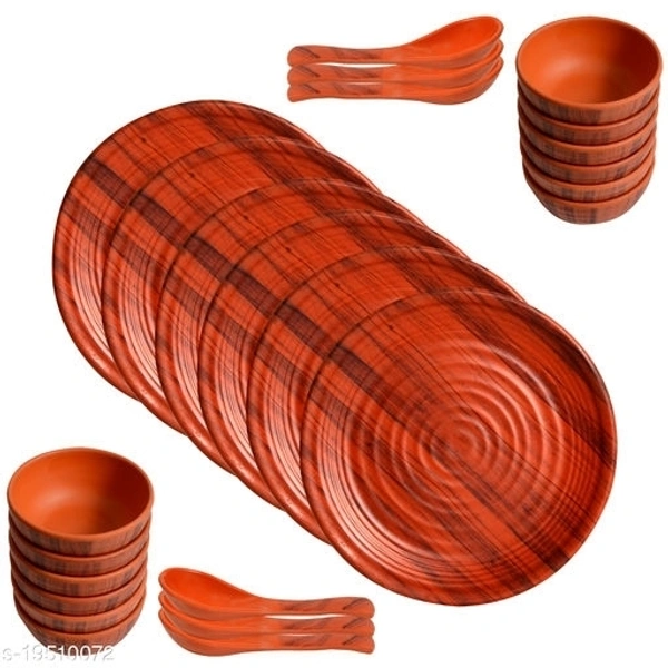 Dinnerware Sets
Pack of 24 Pieces Dinner Sets Buffet Set Melamine Square 
