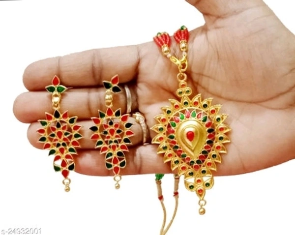 Assamese  Traditional Jewellery set Base Metal: Copper Plating: Gold Plated