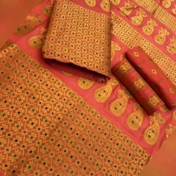 Asomiya Chador Mekhela Polypat *Fabric Jacquard - Cash On Delivery