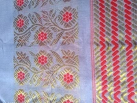 Handmade ac cotton mekhela sador with side pari and blouse piece. - Cash On Delivery