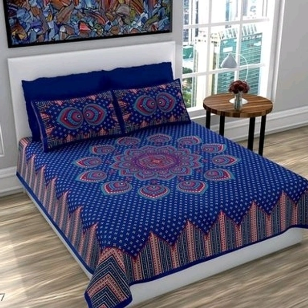Jaipuri Traditional 1double Bedsheet with 2 pillow covers
Fabric: Cotton - Cash On Delivery