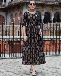Women's Printed Rayon Anarkali Kurti
