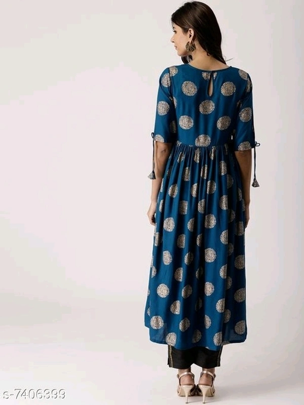 Women's Printed Rayon Anarkali Kurti
