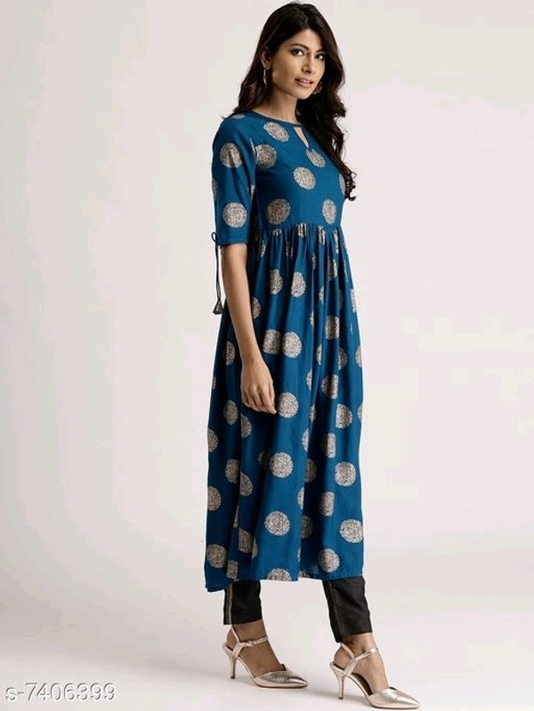 Women's Printed Rayon Anarkali Kurti
