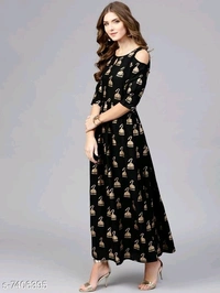 Women's Printed Rayon Anarkali Kurti
