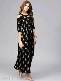 Women's Printed Rayon Anarkali Kurti
