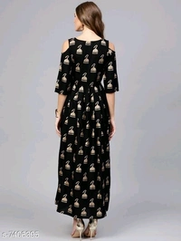 Women's Printed Rayon Anarkali Kurti
