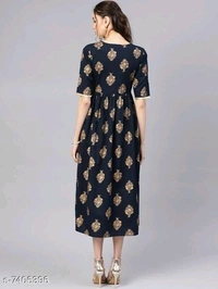 Women's Printed Rayon Anarkali Kurti
