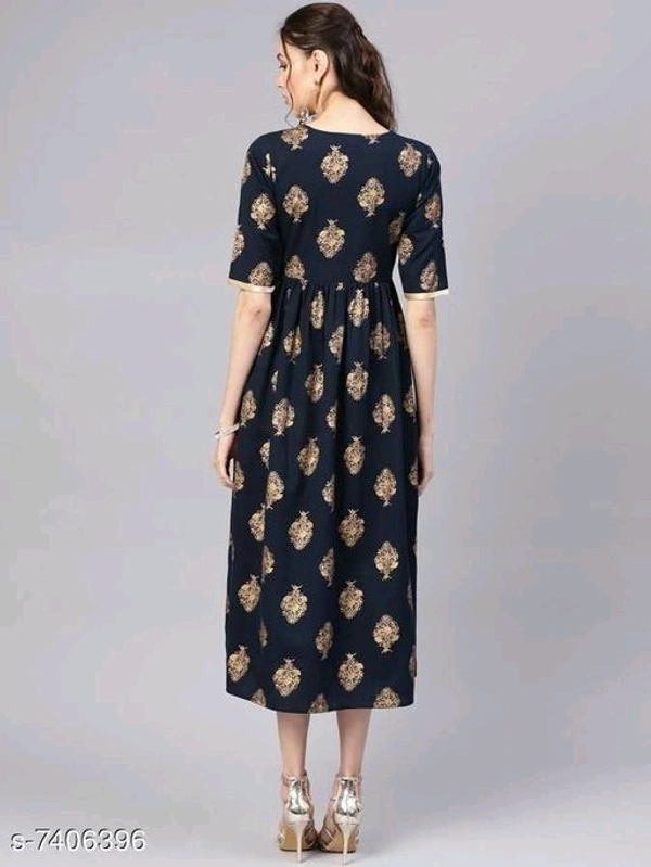 Women's Printed Rayon Anarkali Kurti
