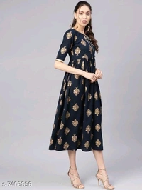 Women's Printed Rayon Anarkali Kurti
