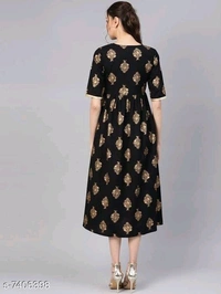 Women's Printed Rayon Anarkali Kurti
