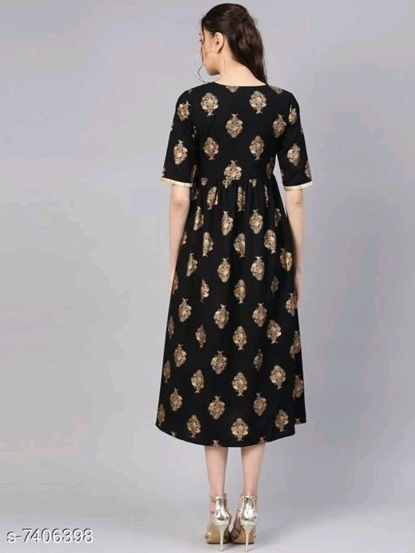 Women's Printed Rayon Anarkali Kurti
