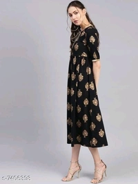 Women's Printed Rayon Anarkali Kurti
