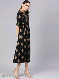Women's Printed Rayon Anarkali Kurti
