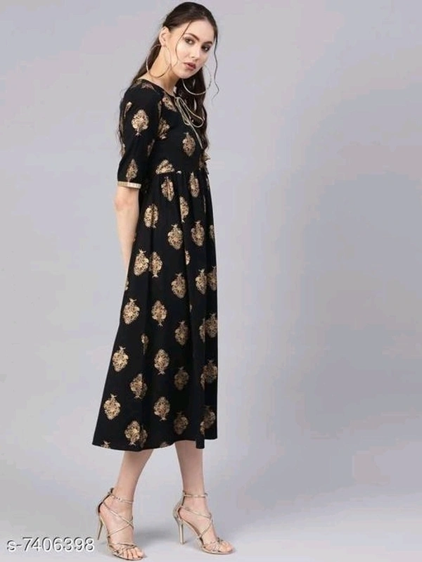 Women's Printed Rayon Anarkali Kurti

