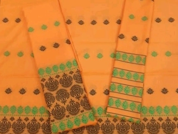 Designer AC Cotton Mekhala Chador (Cash On Delivery)