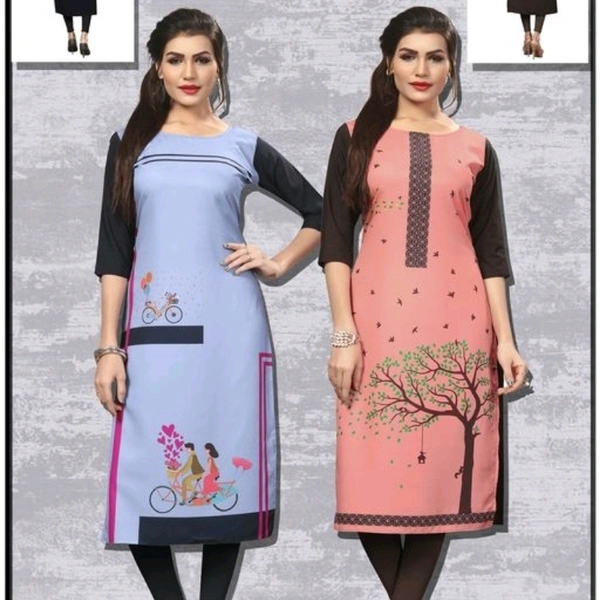Fashionable Kurtis Combo Of 2*Fabric: Crepe (Cash On Delivery)