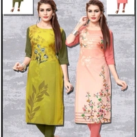 Fashionable Kurtis Combo Of 2*Fabric: Crepe (Cash On Delivery)