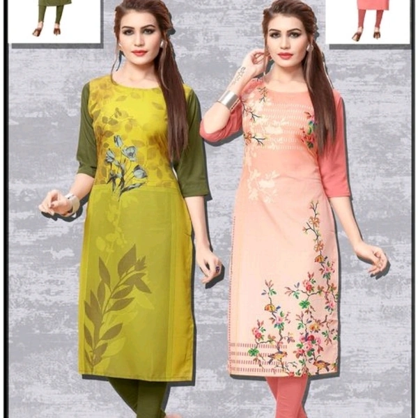 Fashionable Kurtis Combo Of 2*Fabric: Crepe (Cash On Delivery)