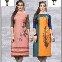 Fashionable Kurtis Combo Of 2*Fabric: Crepe (Cash On Delivery)