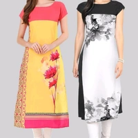 Womens Printed Designer Readymade Kurtis Combo Of 2 (Cash On Delivery) - 6 Design , Free Shipping
