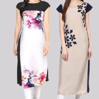 Womens Printed Designer Readymade Kurtis Combo Of 2 (Cash On Delivery) - 6 Design , Free Shipping