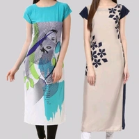 Womens Printed Designer Readymade Kurtis Combo Of 2 (Cash On Delivery) - 6 Design , Free Shipping
