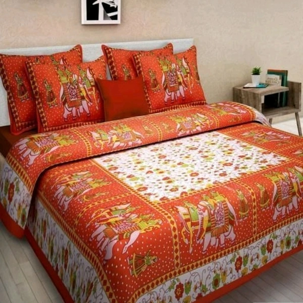 Stylish Cotton Double Bedsheets - Send Your Choice Image to Whatsapp link on Description, Free Shipping