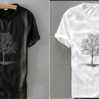 FASHLOOK BLACK WHITE TREE T SHIRT FOR MEN (Cash On Delivery) - Free Shipping, Send the Choice Image and size delail on whatsapp link on Description