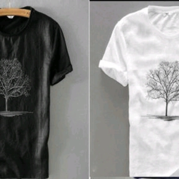 FASHLOOK BLACK WHITE TREE T SHIRT FOR MEN (Cash On Delivery) - Free Shipping, Send the Choice Image and size delail on whatsapp link on Description