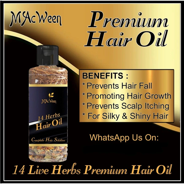 14 Herbs Premium Hair Oil - 200ml - Japanese Laurel, 200ml