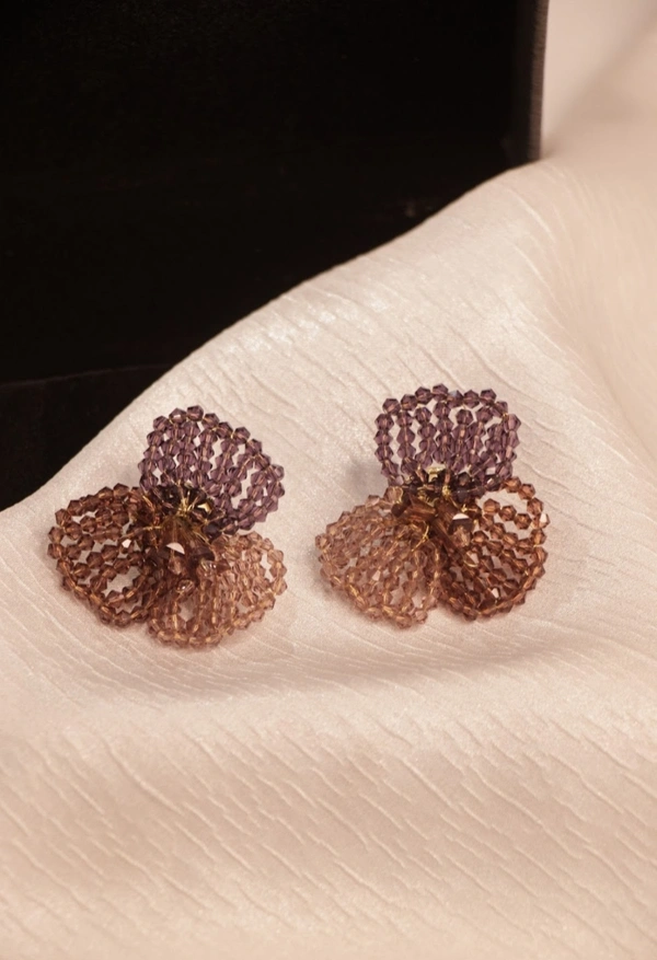 Crystal Earring ( Brown ) 