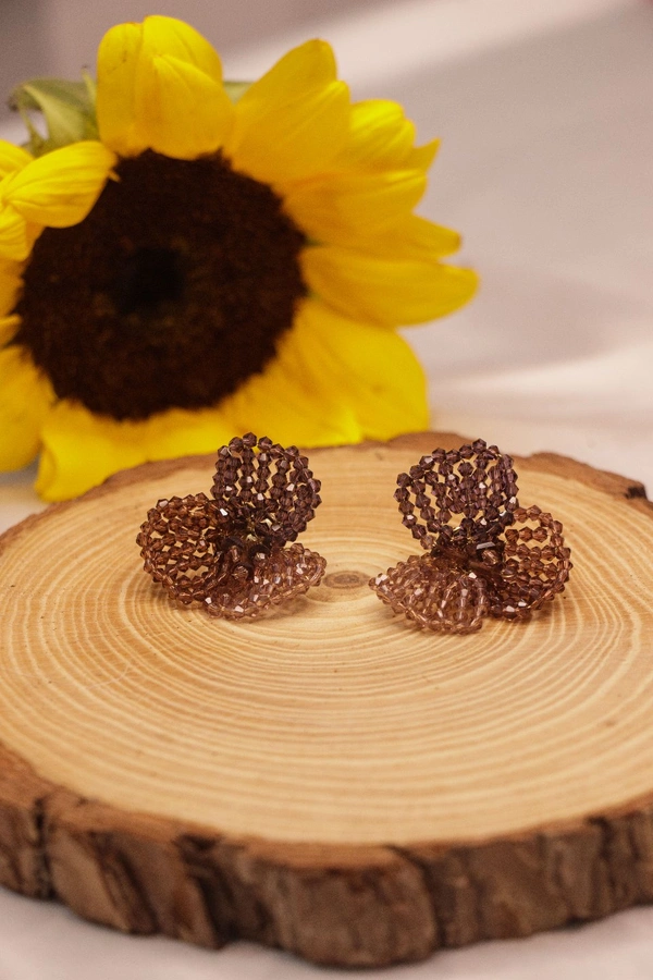 Crystal Earring ( Brown ) 