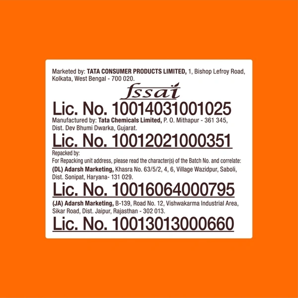 Tata Salt - Evaporated Iodised : 1 kg
