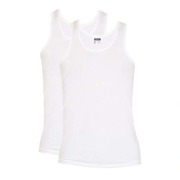 Macho Men's Metro Vest White RN - 80 cm (S) : 2 Pieces