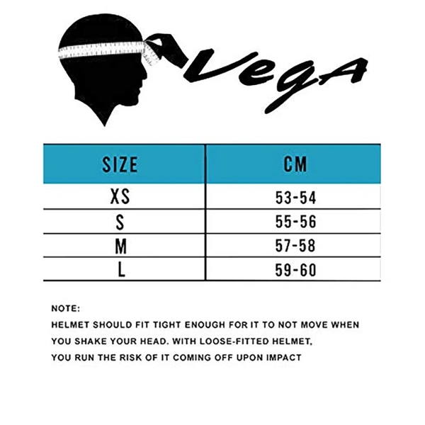 Vega Cliff Full Face Helmet - Medium : 1 Unit