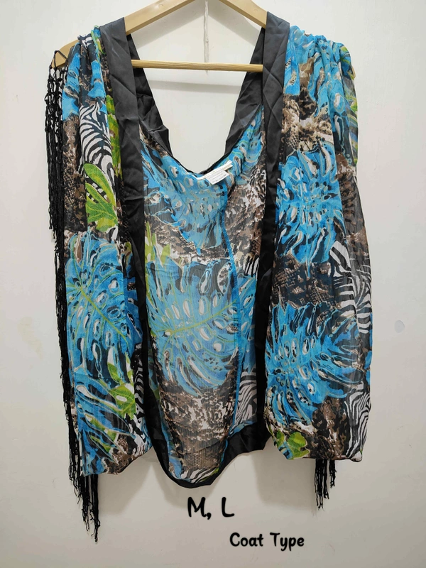 Over Coat Type Sleeveless - Blue, L
