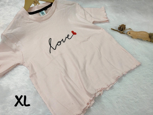 VDT Love Crop Tshirt - Pink, XL