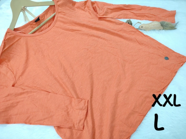 VDT Full Sleeve with Back Button Womens tshirt - Orange, L