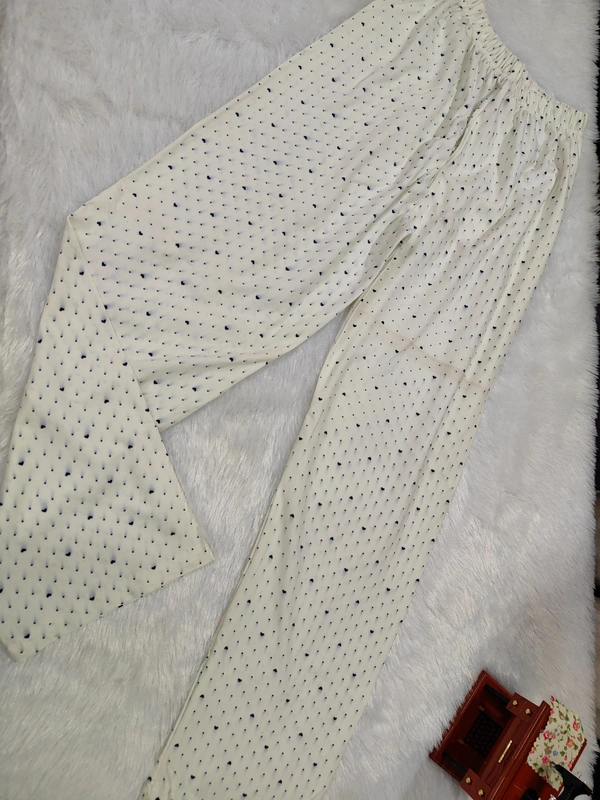 VDT White Heart Printed Full Pant - White, XL