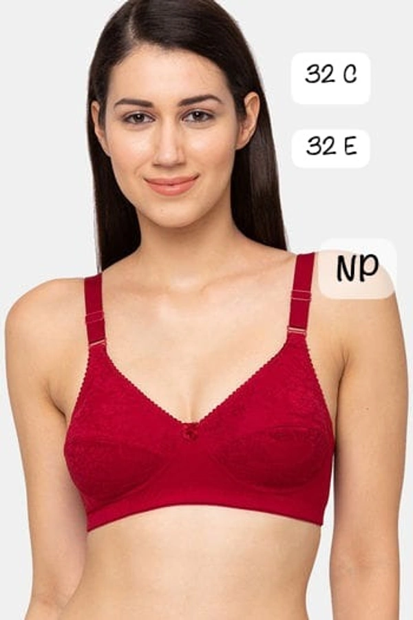 Zivame Non-Padded Netted Bra - 32C, Maroon