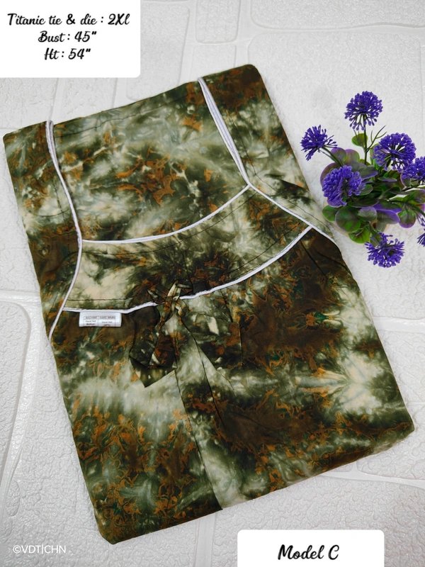 VDT Titanic tie&die gown maxi NT10035 - XXL, Hunter Green